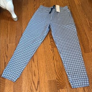 Janie & Jack jogger Blue Checkered Pants Size 8